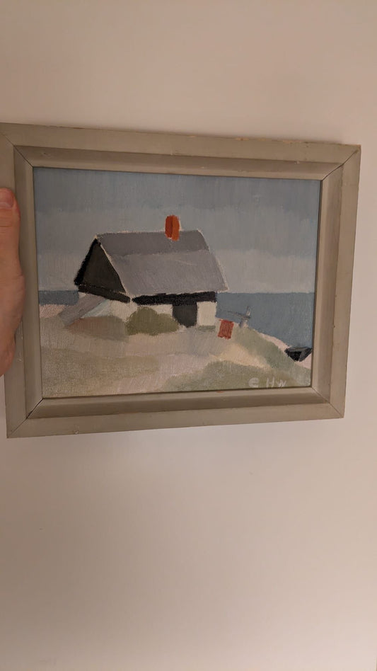 Elsa Hansson Winnberg (EHW) – Coastal Scene – Oil Painting on Canvas, 1953