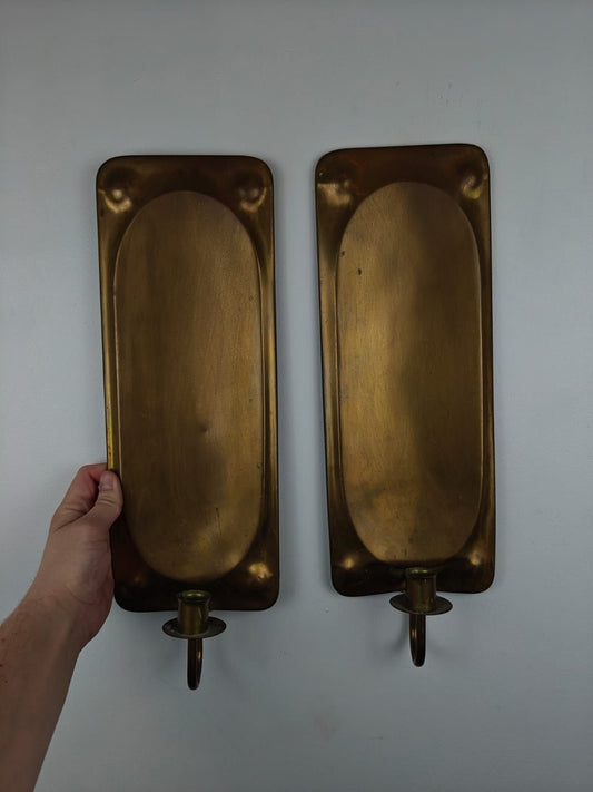 Pair of Brass Wall Candle Sconces – Stenwreth Skälderviken AB – Sweden, c. 1950s–1960s