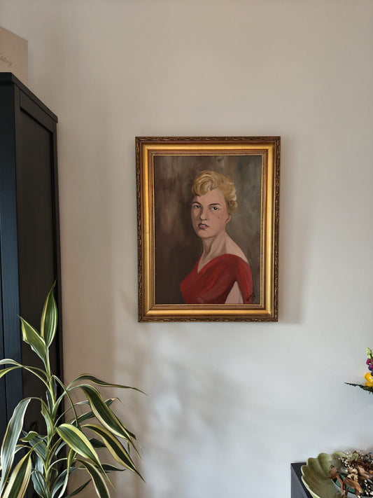 Portrait of a Woman – Oil Painting on Canvas, 1960 – Signed “Eriksson”