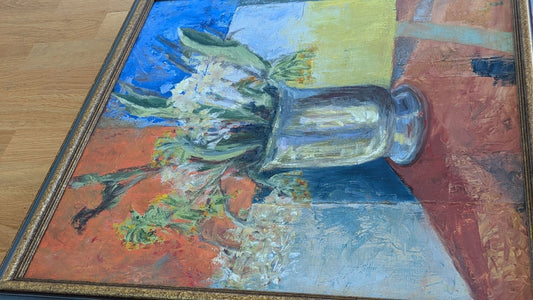 Signed Oil Painting – Floral Still Life in Vase - Eva Mellgren
