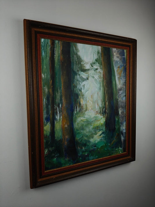 Ewa Hirvi – Forest Scene – Oil Painting on Canvas, 1999