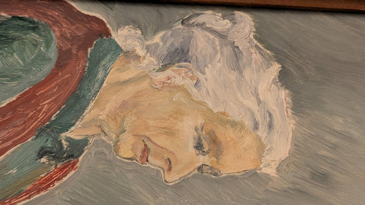 Höök – Elderly Couple in Conversation – Oil Painting on Panel, 1946