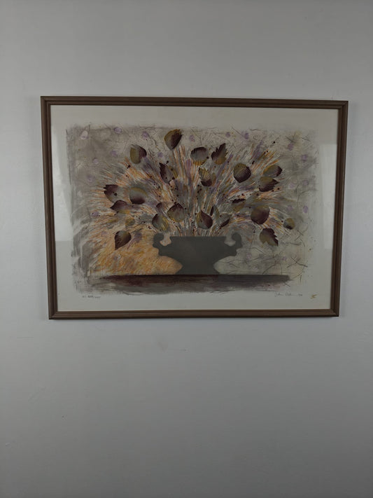Signed Lithograph — Floral Still Life in Vase — Johan Pettersson, 1994 (W113)