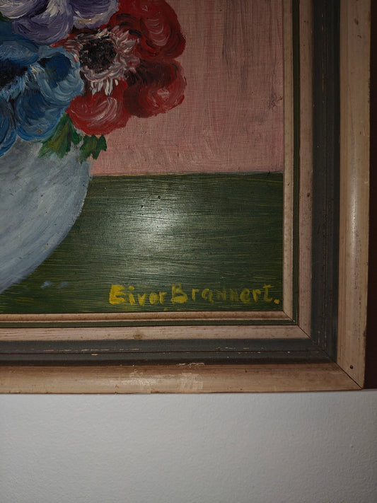 Floral Still Life in Vase — Oil Painting by Eivor Brannert (W040)