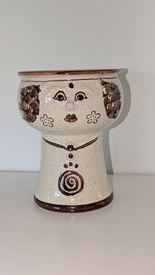 Face Vase / Planter — Ancher Iversen, Danish Stoneware, 1960s (W095)