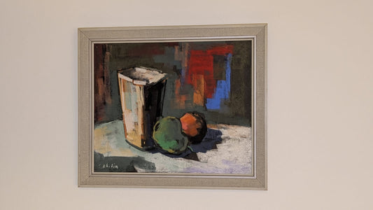 Abstract Still Life — Signed T. Rhodin — Oil on Panel