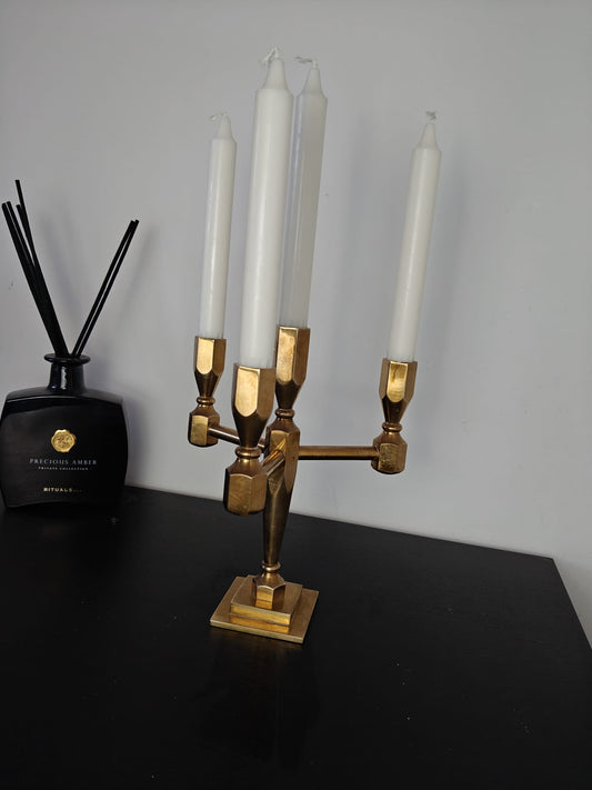 Solid Brass Candelabra – 4-Arm Scandinavian Design – Go Product AS (W146)