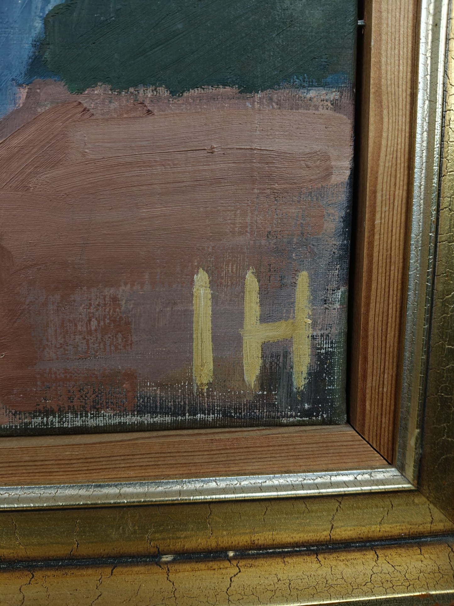 Seated Nude Woman – Oil on Canvas, Signed “IH” (W141)