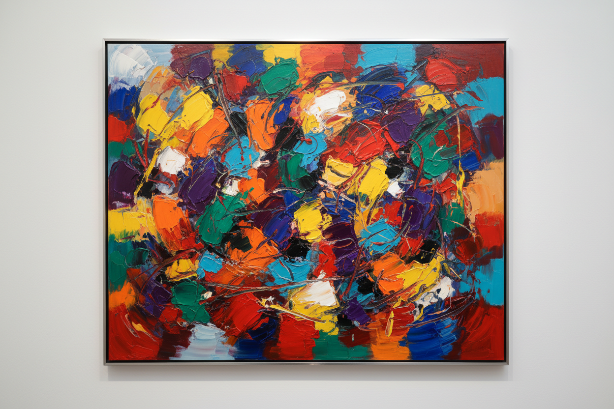 En moderns abstrakt oljemålning